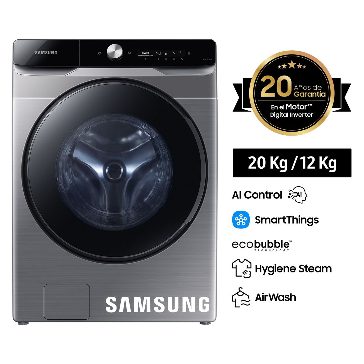 SAMSUNG - Lavaseca Samsung 20/12 Kg WD20T6300GP/PE