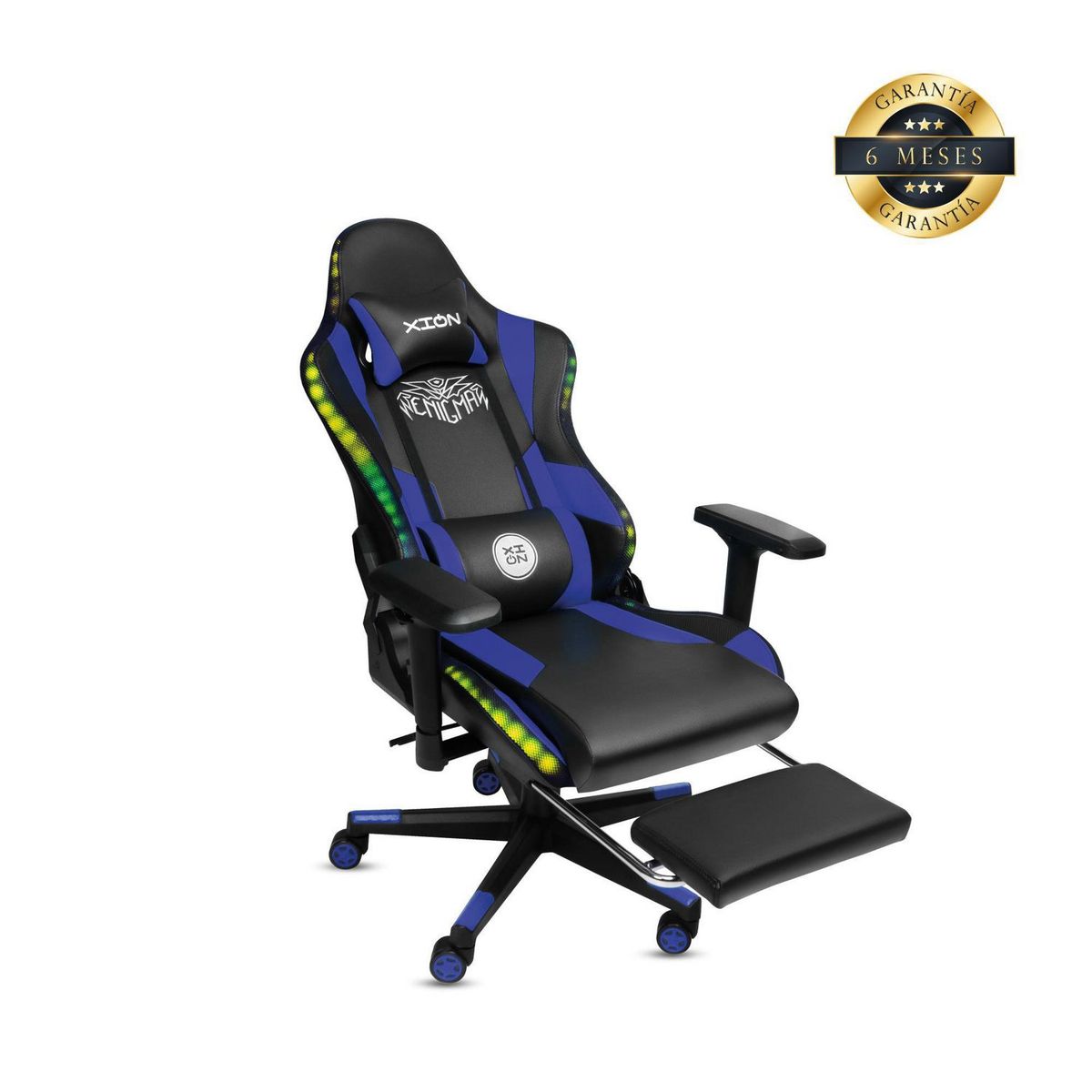  - Silla Gamer Enigma Azul con Luces