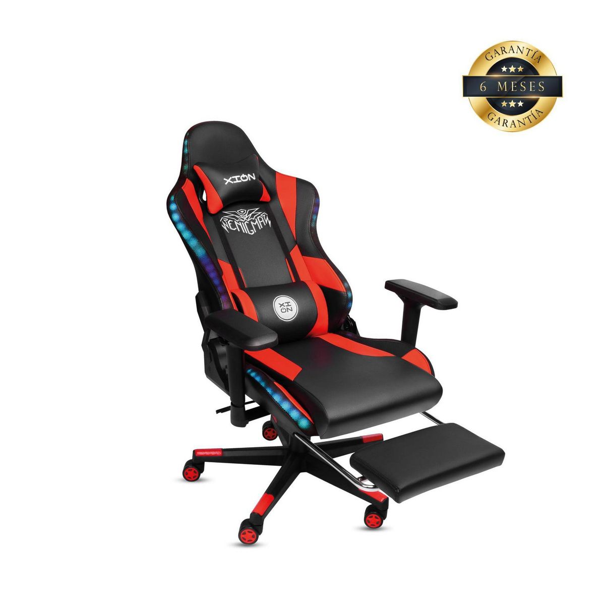  - Silla Gamer Enigma Rojo con Luces