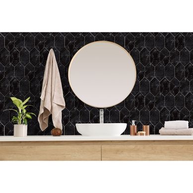 Decorado Diamon Marquina Negro 10x20cm