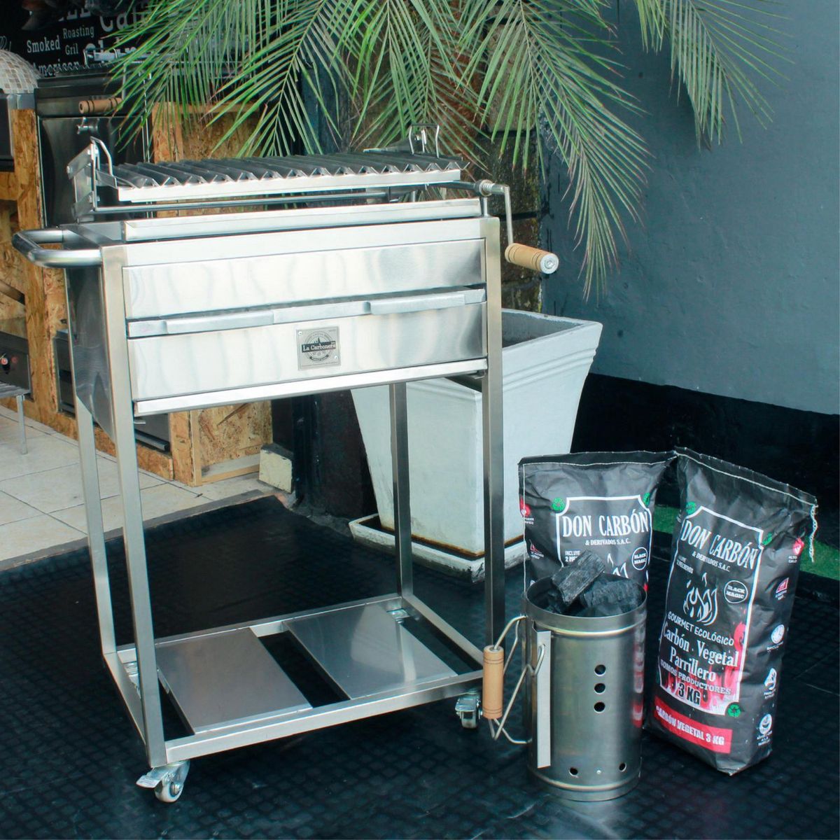  - Parrilla a Carbón La Carbonera Grill Inox 304 87x90x50cm