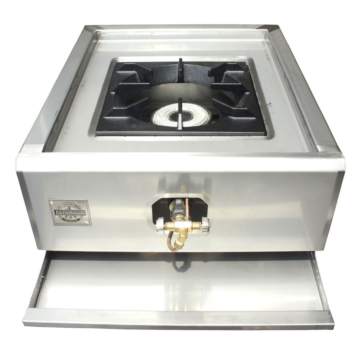  - Hornilla La Carbonera Grill Wok Empotrable con Tapa Inox 201 50x25x50cm