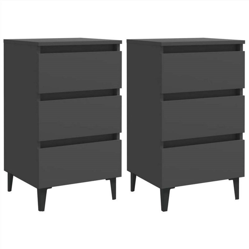 MUEBLES GAUDI - Set 2 Velador 3 Cajones Ashi
