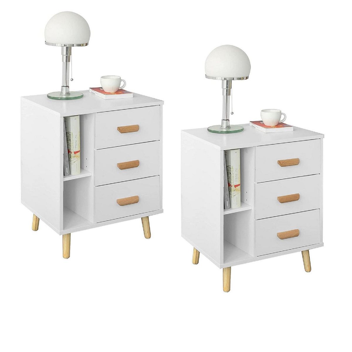 MUEBLES GAUDI - Set x2 Velador Sayani Blanco