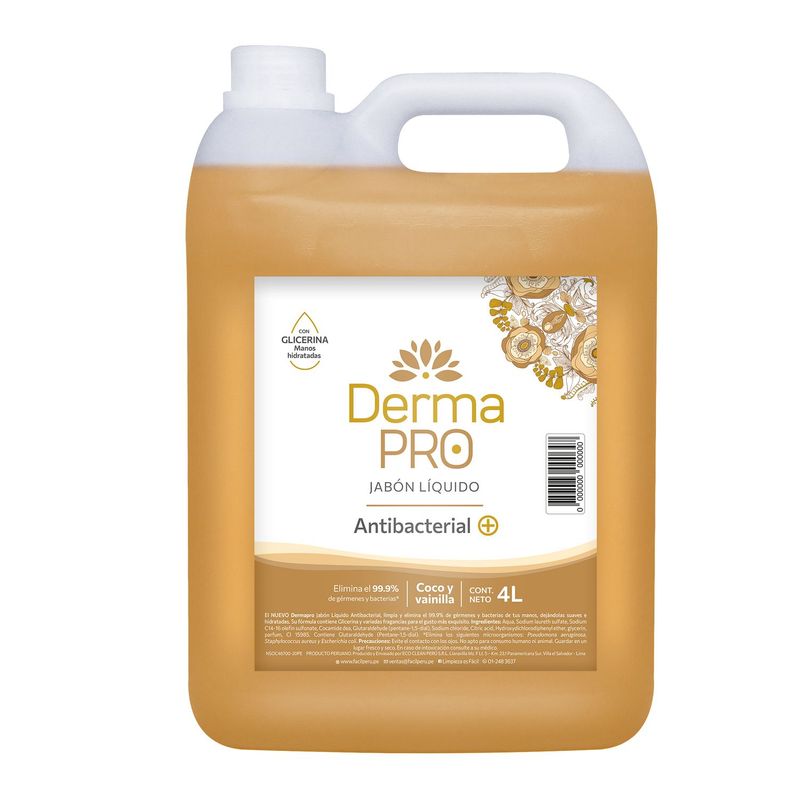  - Jabón Líquido Antibacterial Coco Y Vainilla 4L