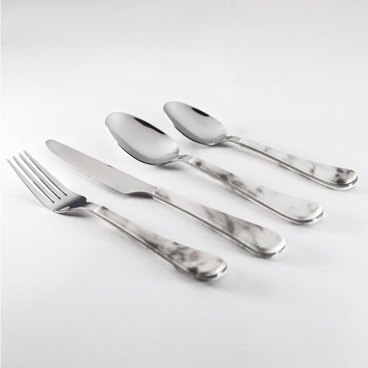 KRONS - Set Cubiertos 24 Piezas Smoke Marble