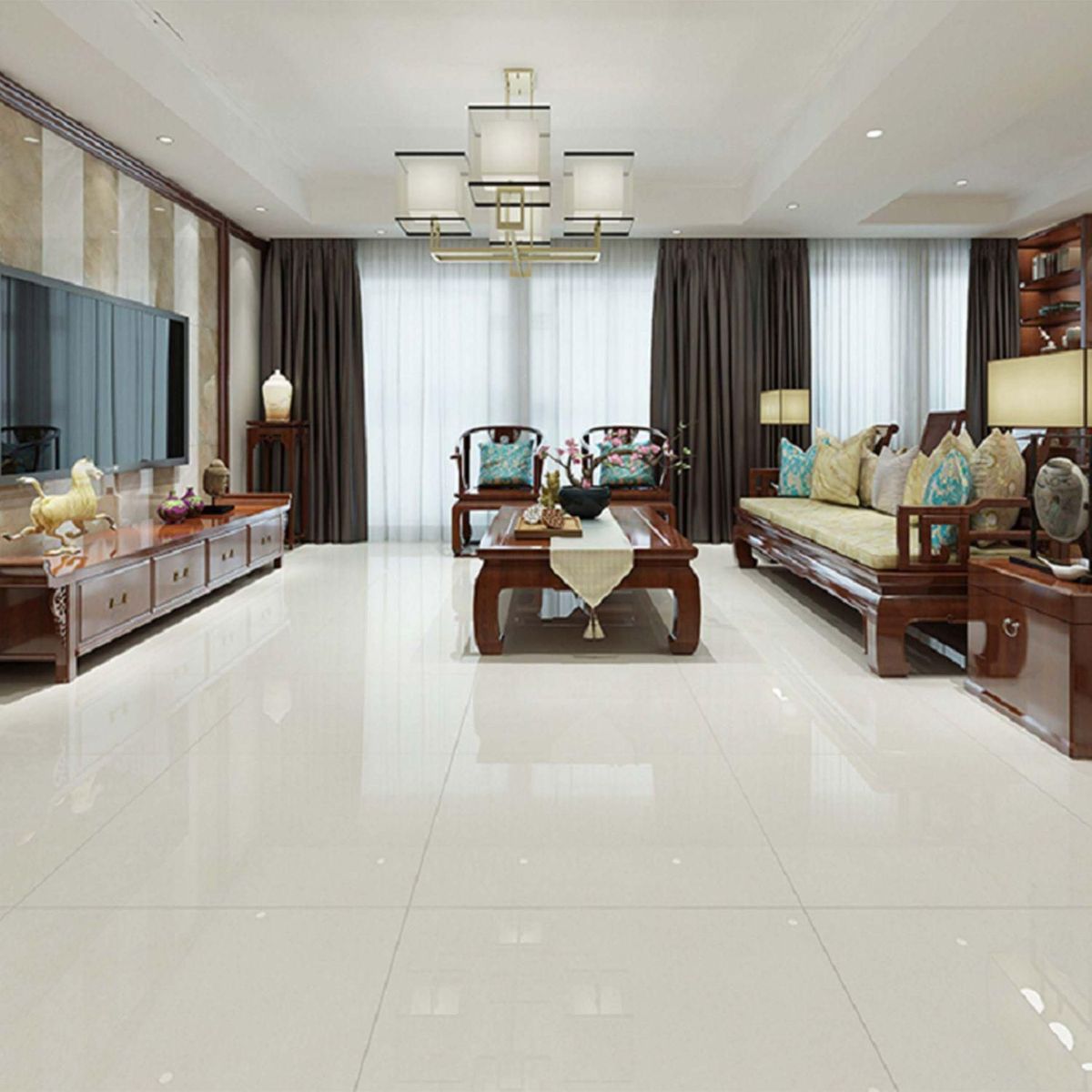 KLIPEN - Porcelanato Bari Blanco Pulido Marmolizado 60x120cm