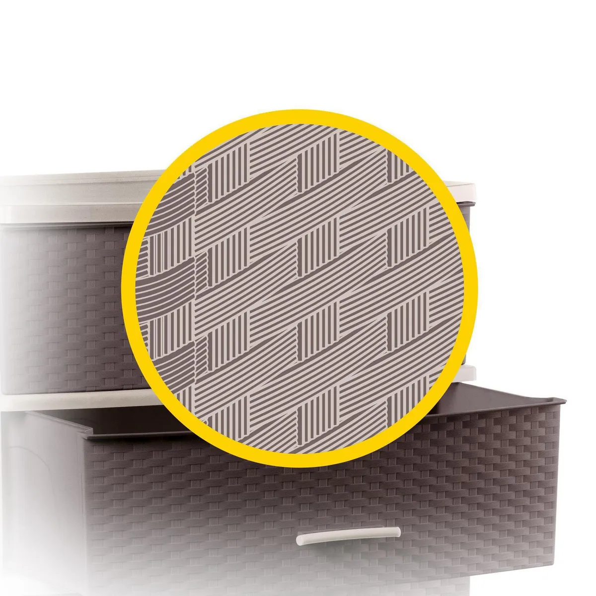 POLINPLAST - Cómoda Happy Mimbre 5 Cajones Happy