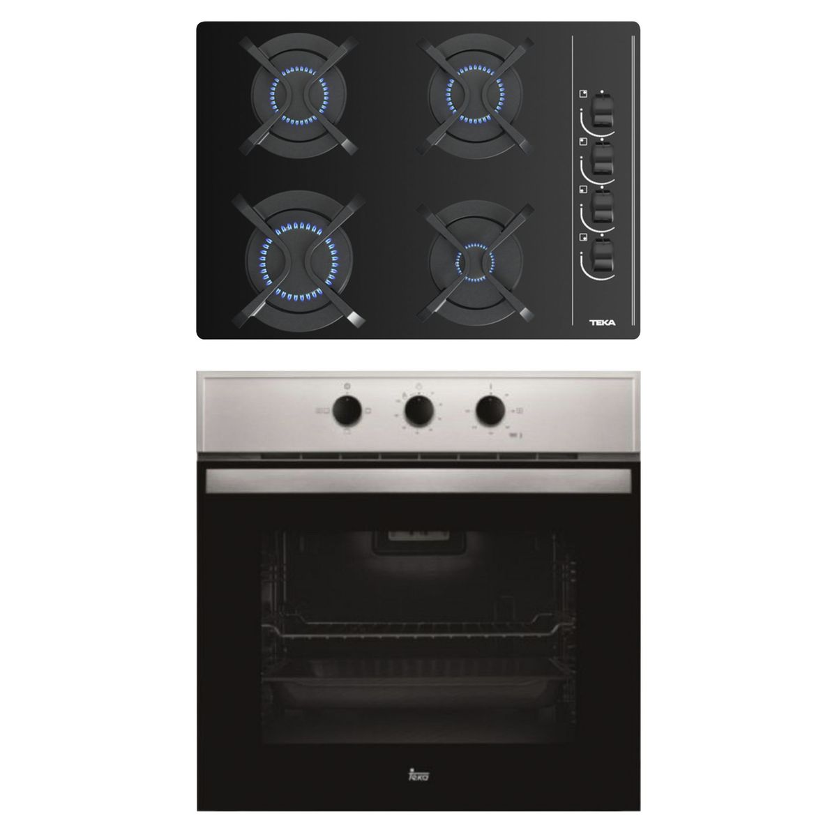 TEKA - Combo Teka Cocina Empotrable 4 Hornillas GBC 64003 + Horno Multifunción 76 Lt HBB 535