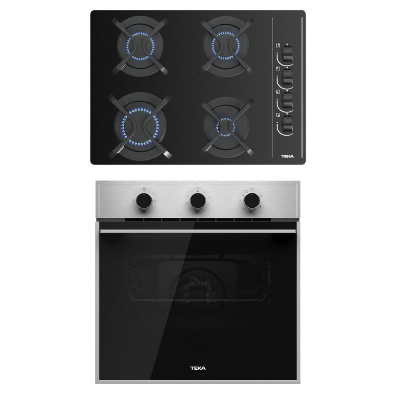 TEKA - Combo Teka Cocina Empotrable 4 Hornillas Gbc 64003 + Horno A Gas 60 Lt Hsb 740