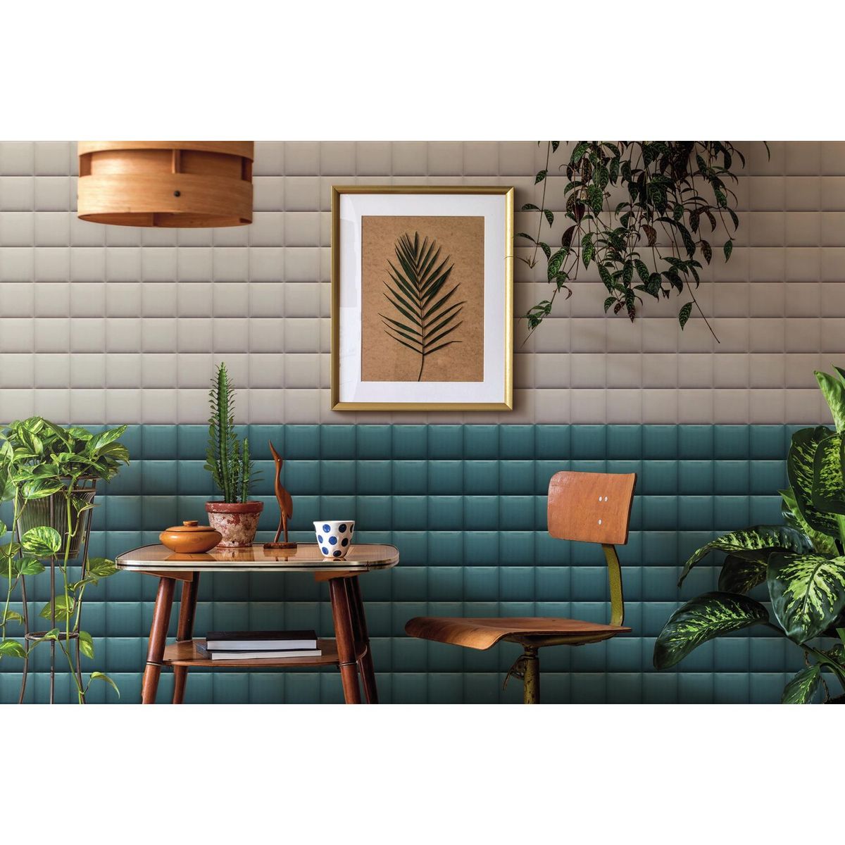 DA VINCI - Cerámica Decorada Trapunta Turquesa Mate 15x15cm 0.86m2