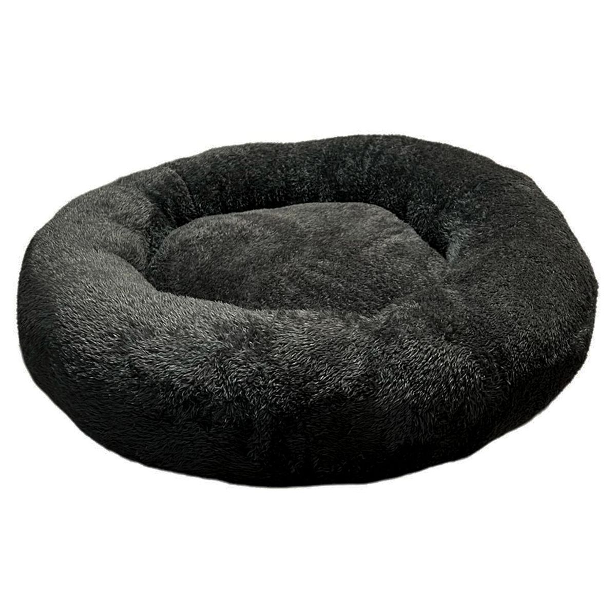 ACCECAN - Cama Peludita para Perro Raza Pequeña/Mediana Gris 80x15x80