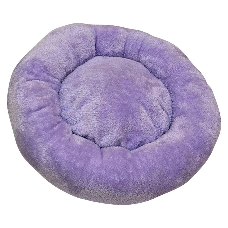 ACCECAN - Cama Peludita para Perro Raza Pequeña/Mediana Lila 80x15x80