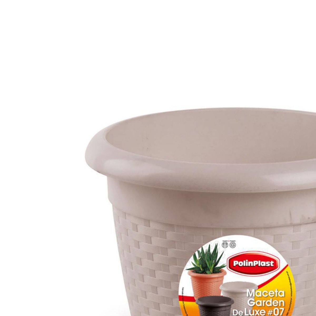 POLINPLAST - Maceta Garden Deluxe Beige 7 con Base