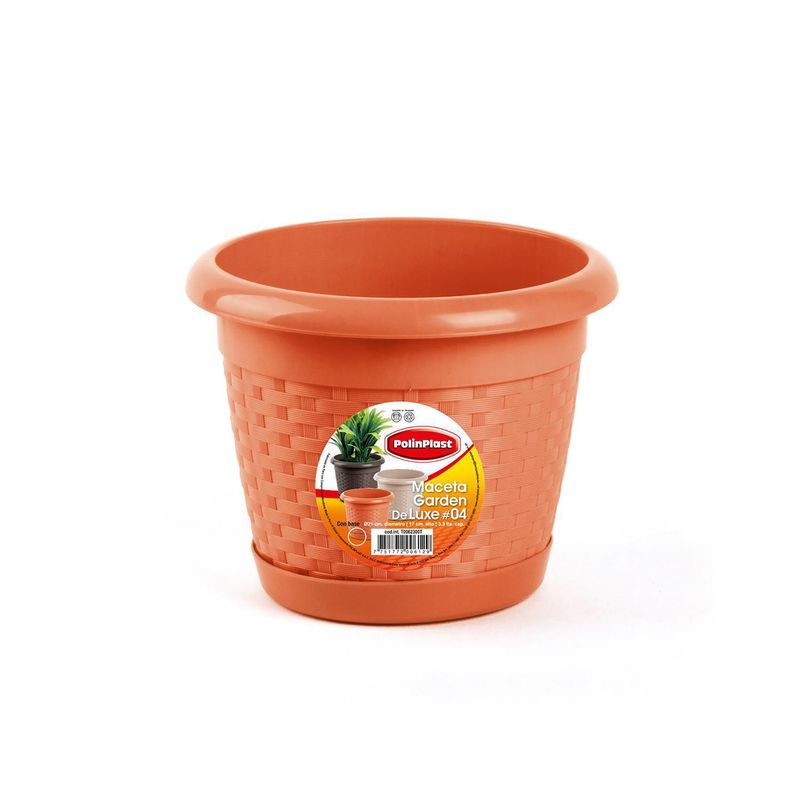 POLINPLAST - Maceta de plástico Garden Deluxe Cerezo 4 con Base