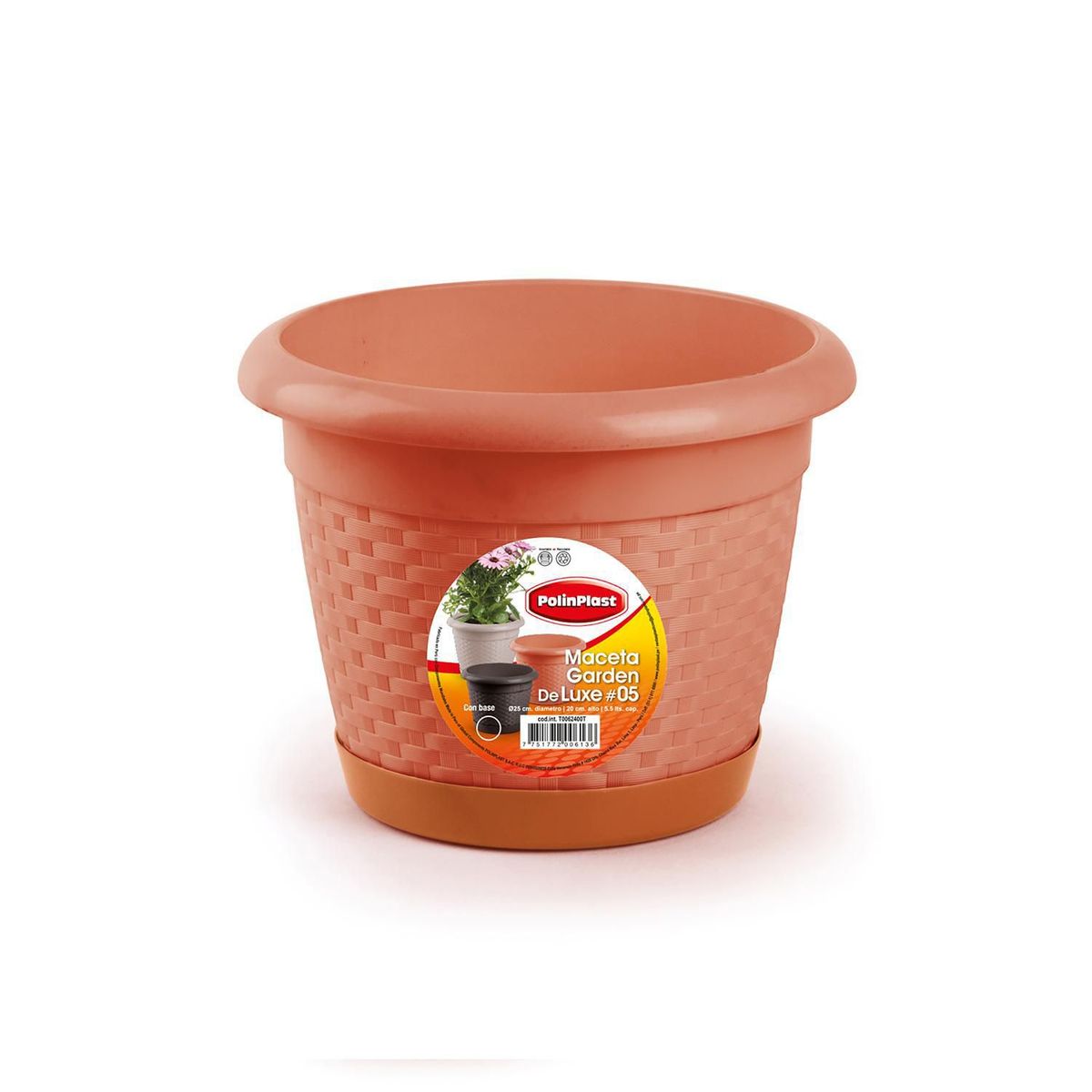 POLINPLAST - Maceta Garden Deluxe Cerezo 5 con Base