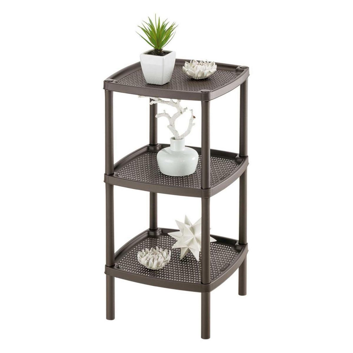 RIMAX - Mesa Multiusos 3 Niveles Mocca 35x35x71cm