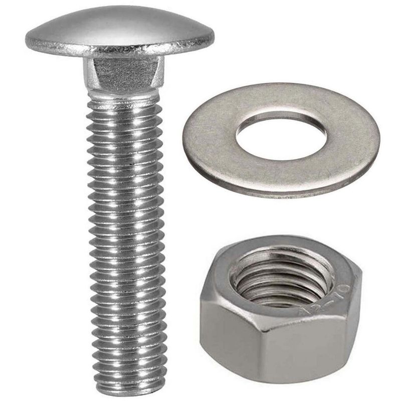 MAMUT - Perno Coche con Tuerca y Argolla Inoxidable 5/16x21/2 2 unid