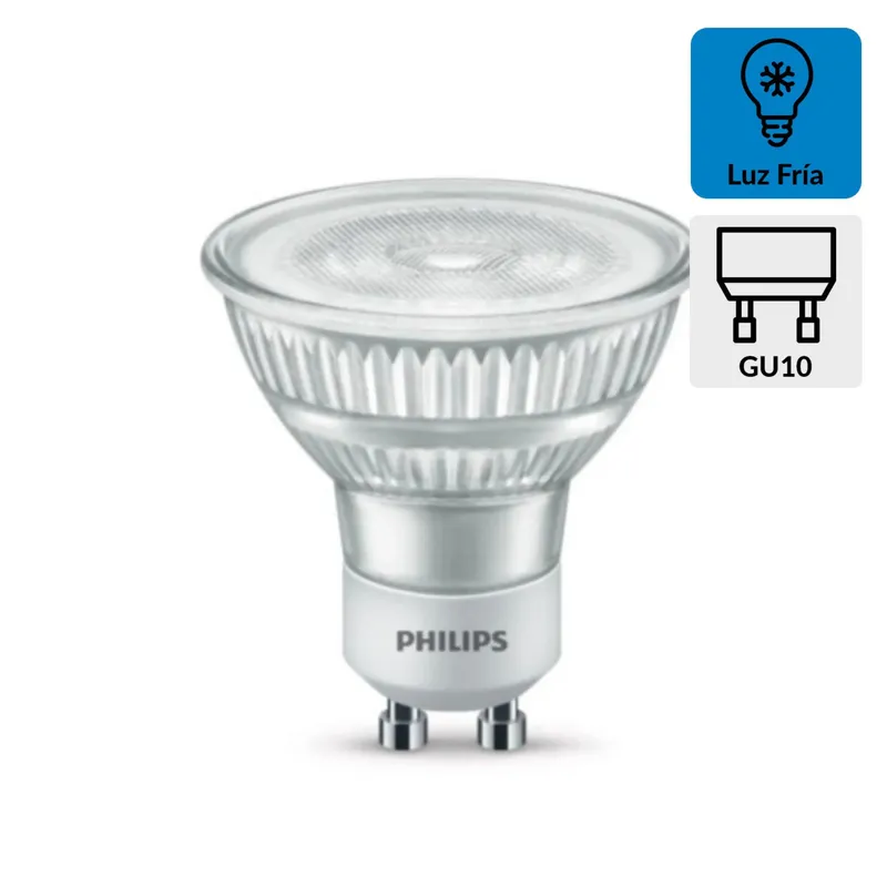 PHILIPS - Foco Dicroica LED GU10 LED 6.7W 100W Luz Fría