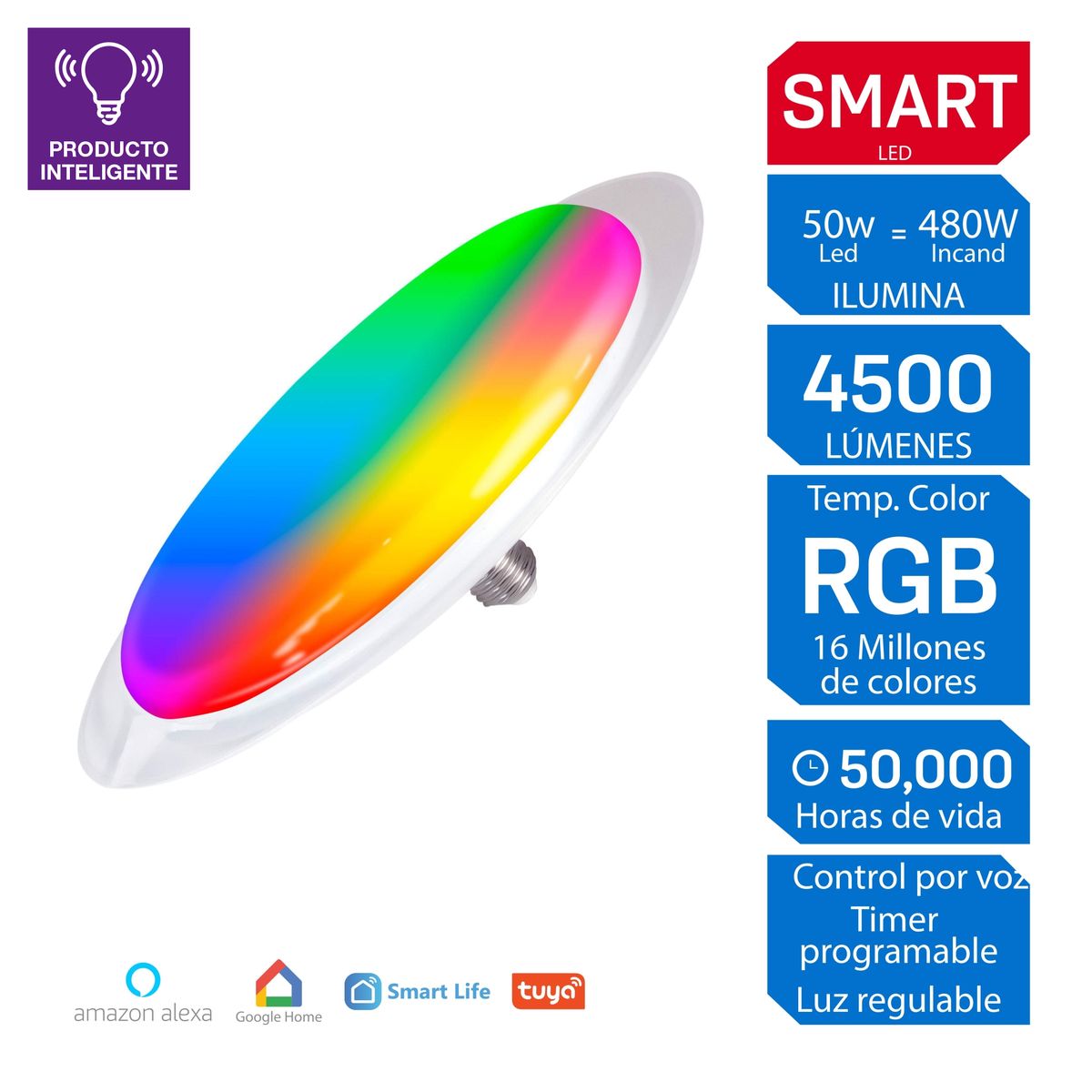 ILUMA - Foco UFO Smart Ozom 50W Luz Fría