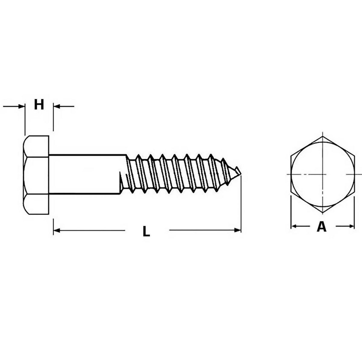 MAMUT - Tirafon Hexagonal 5/16x3 2 Unidades