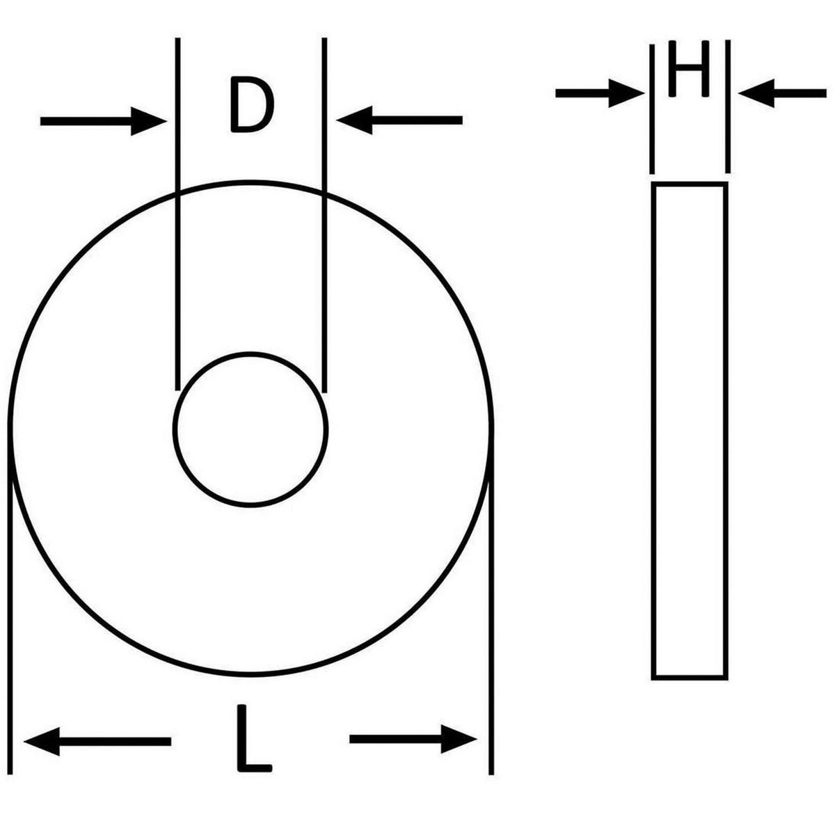 MAMUT - Arandela Plana Calibrada 1/4 4 unid.