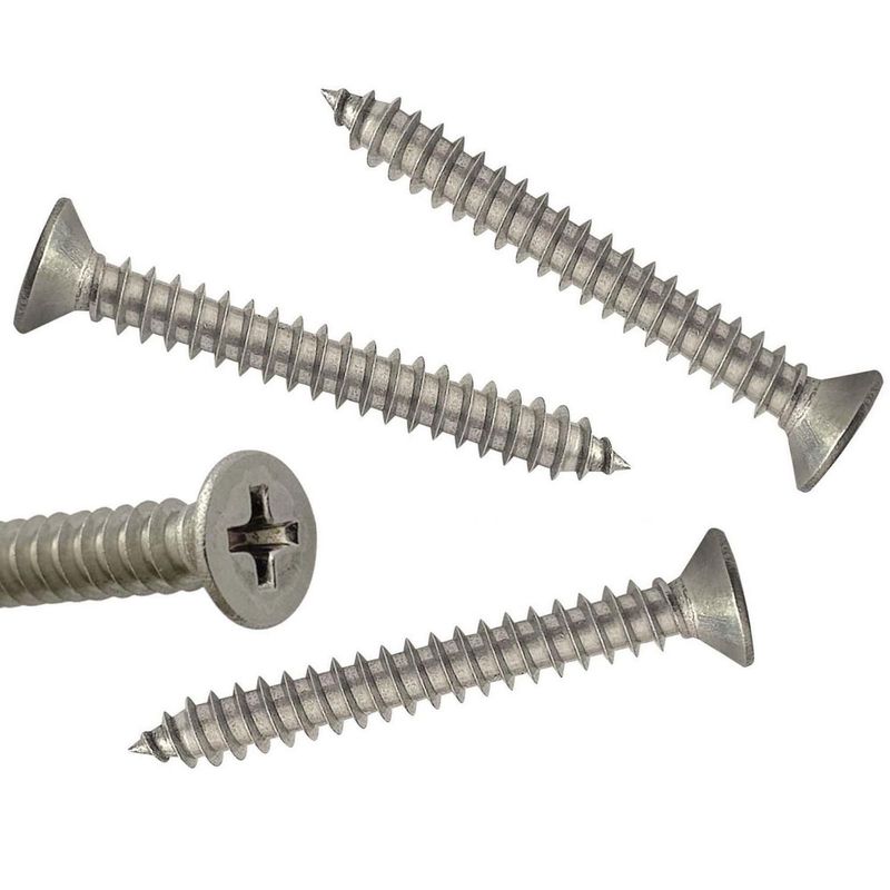 MAMUT - Tornillo Roscalata Cabeza Plana Phillips Inoxidable 8x1/2 4 unid.