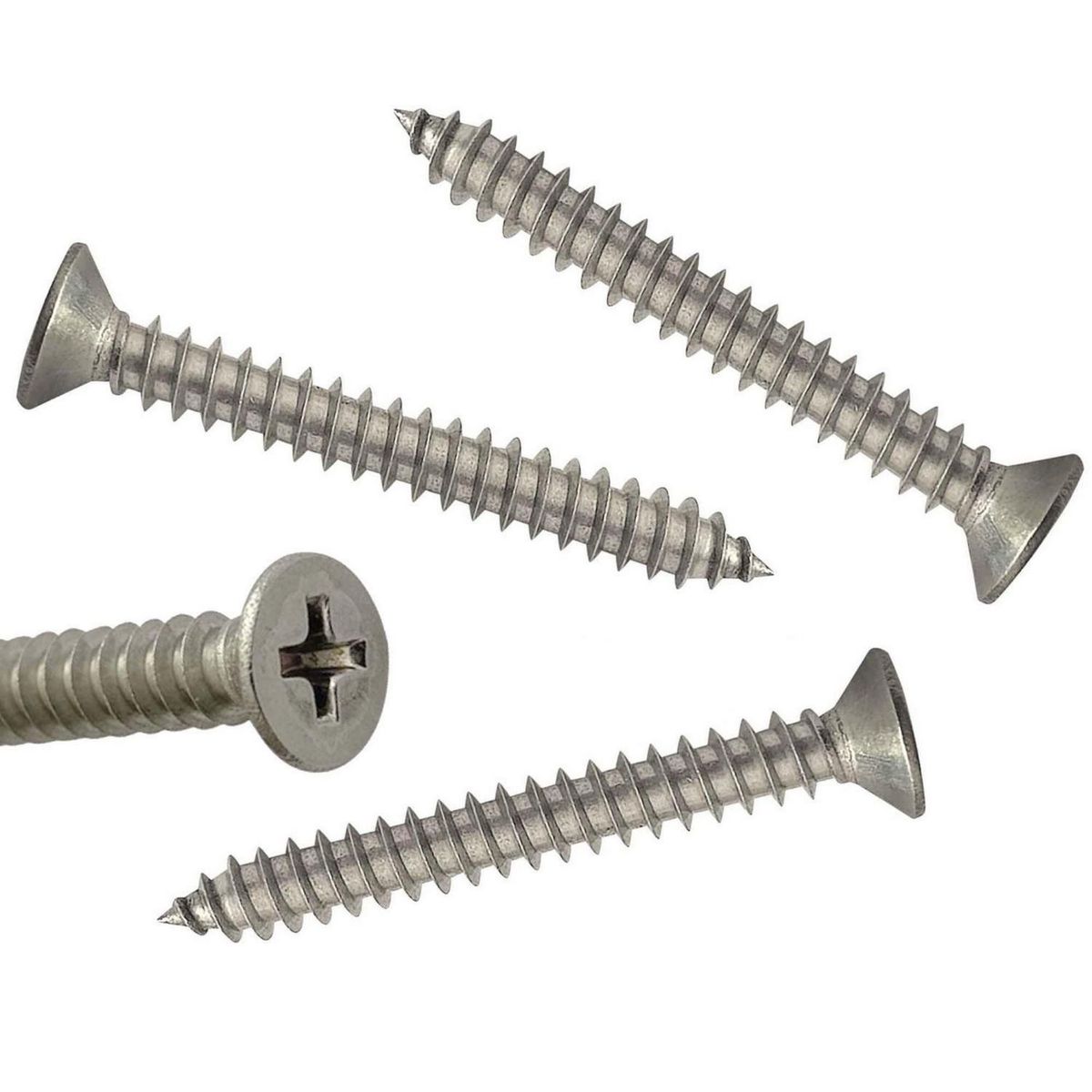 Tornillo Roscalata Cabeza Plana Phillips Inoxidable 8x1 4 unid., marca MAMUT - Foto Principal