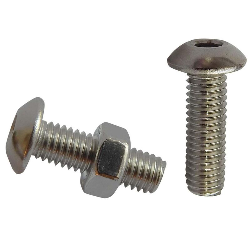 MAMUT - Perno Cabeza Botón M4x25 mm con Tuerca Inoxidablex2 unid