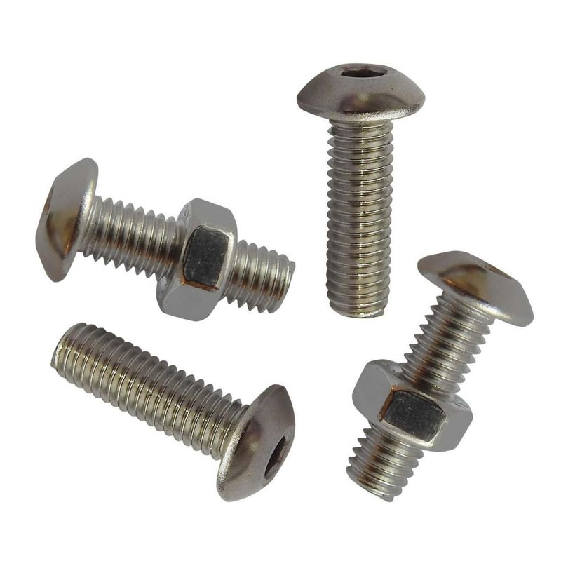 MAMUT - Perno Cabeza Botón M3x20 mm con Tuerca Inoxidablex4 unid