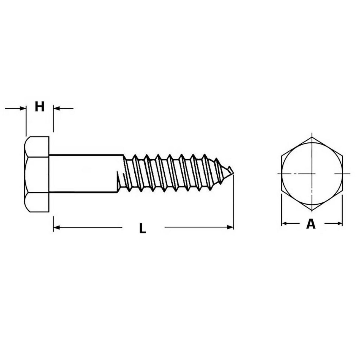 MAMUT - Tirafon Hexagonal Inoxidable M8x60 2 Unidades