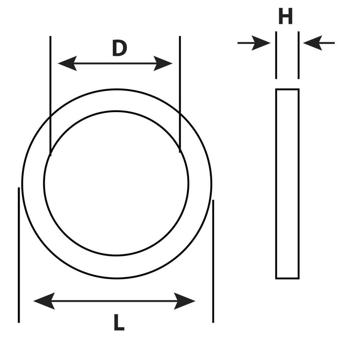 MAMUT - Arandela Cobre M10x14x1 2 unid.