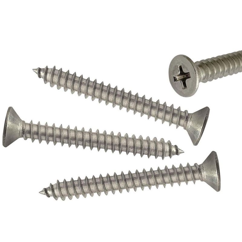 MAMUT - Tornillo para Madera Cabeza Plana 8x1/2 Inoxidable 4 unid