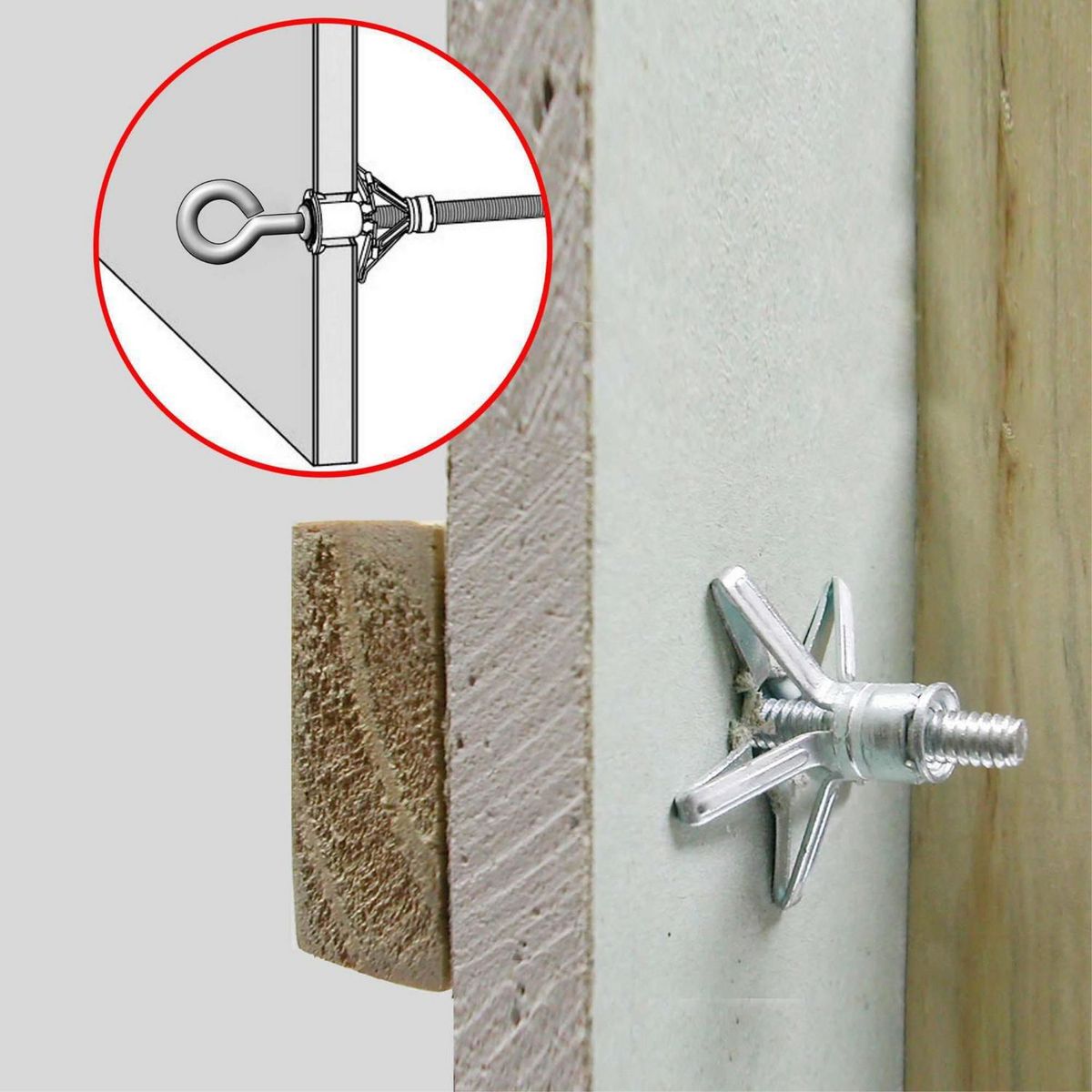 MAMUT - Anclaje Pared Hueca con Argolla M5x45 mm. 2 unid.