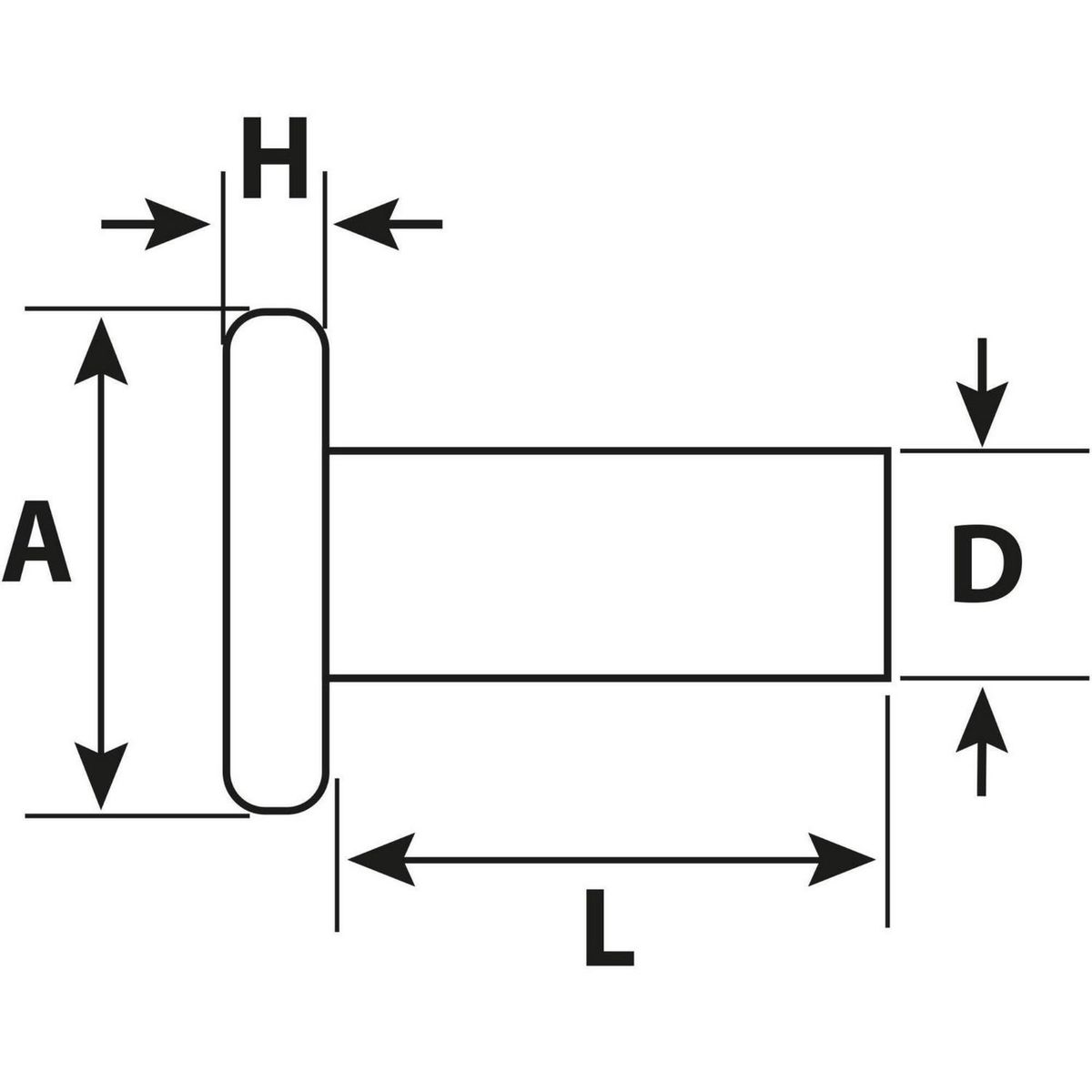 MAMUT - Remache Fierro Cabeza Plana M2.8x4.8 5 unid.
