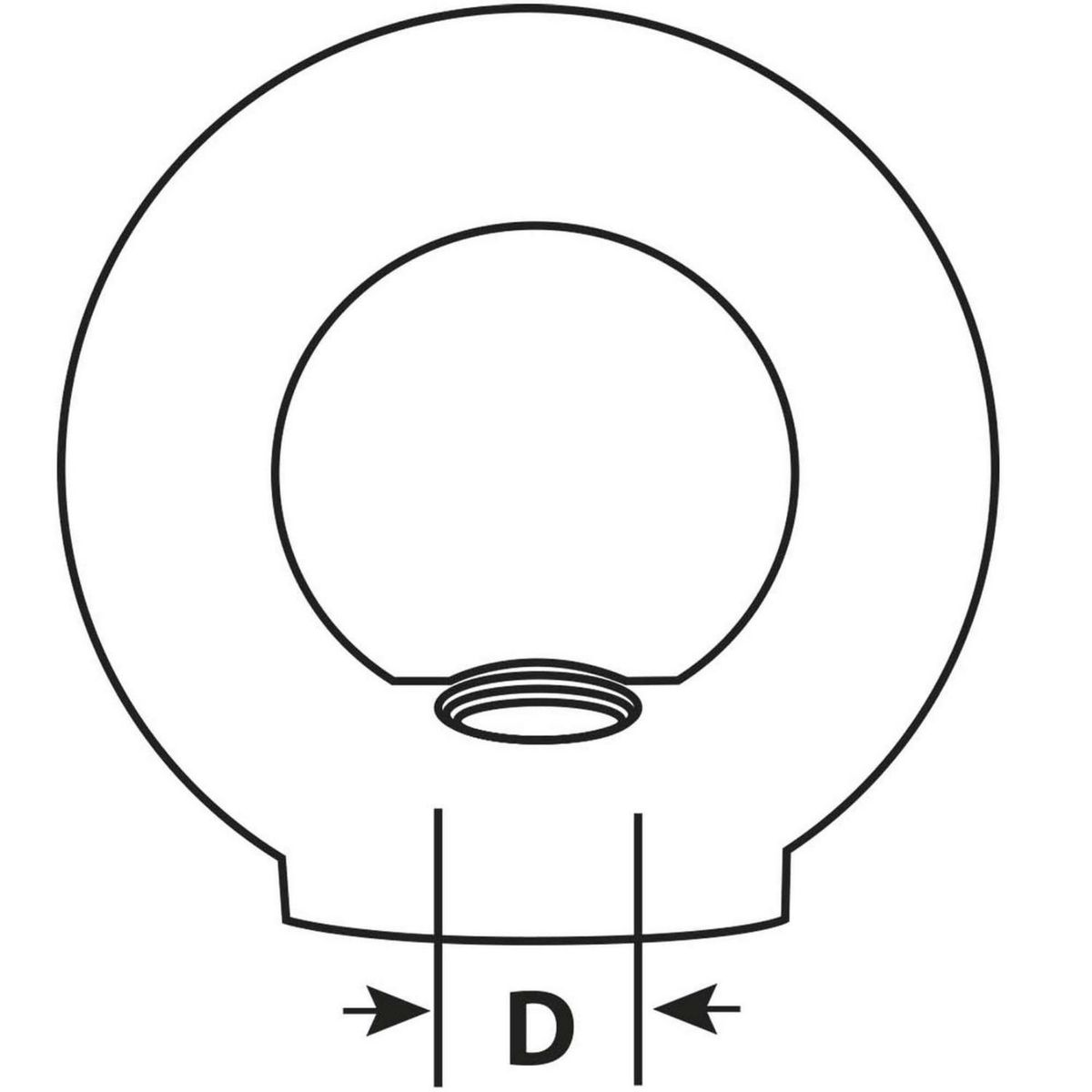 MAMUT - Tuerca Ojo Elevación Hilo Interior M6x20 1 unid.