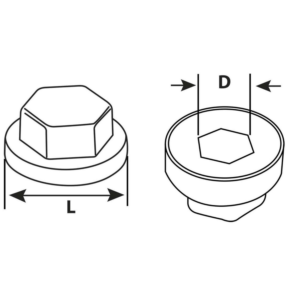 MAMUT - Gorro para Tornillo Hexagonal de HDPE 5/16 Gris 4 unid.