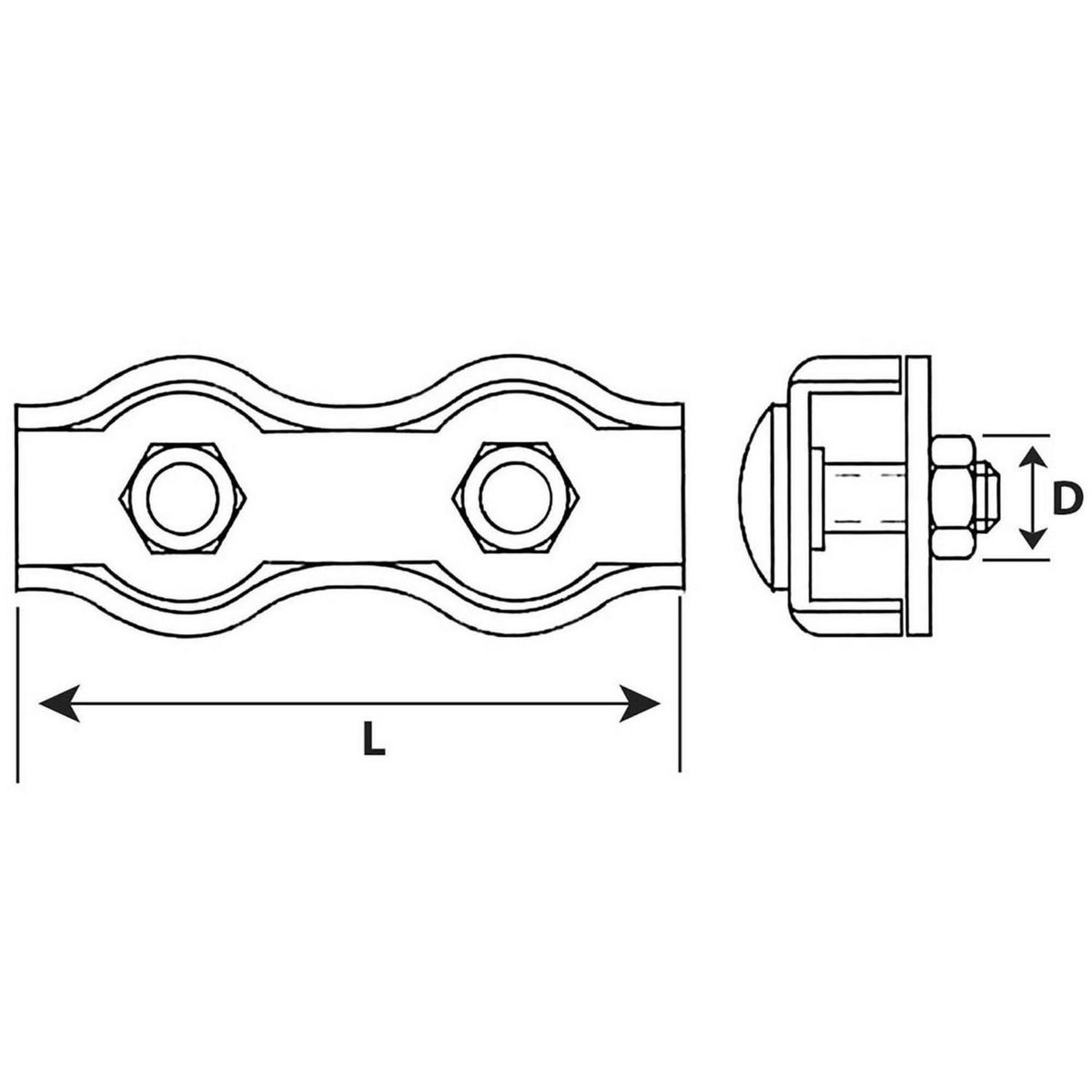 MAMUT - Abrazadera para Unión Cable DuplexM4x43 mm. 2 unid.