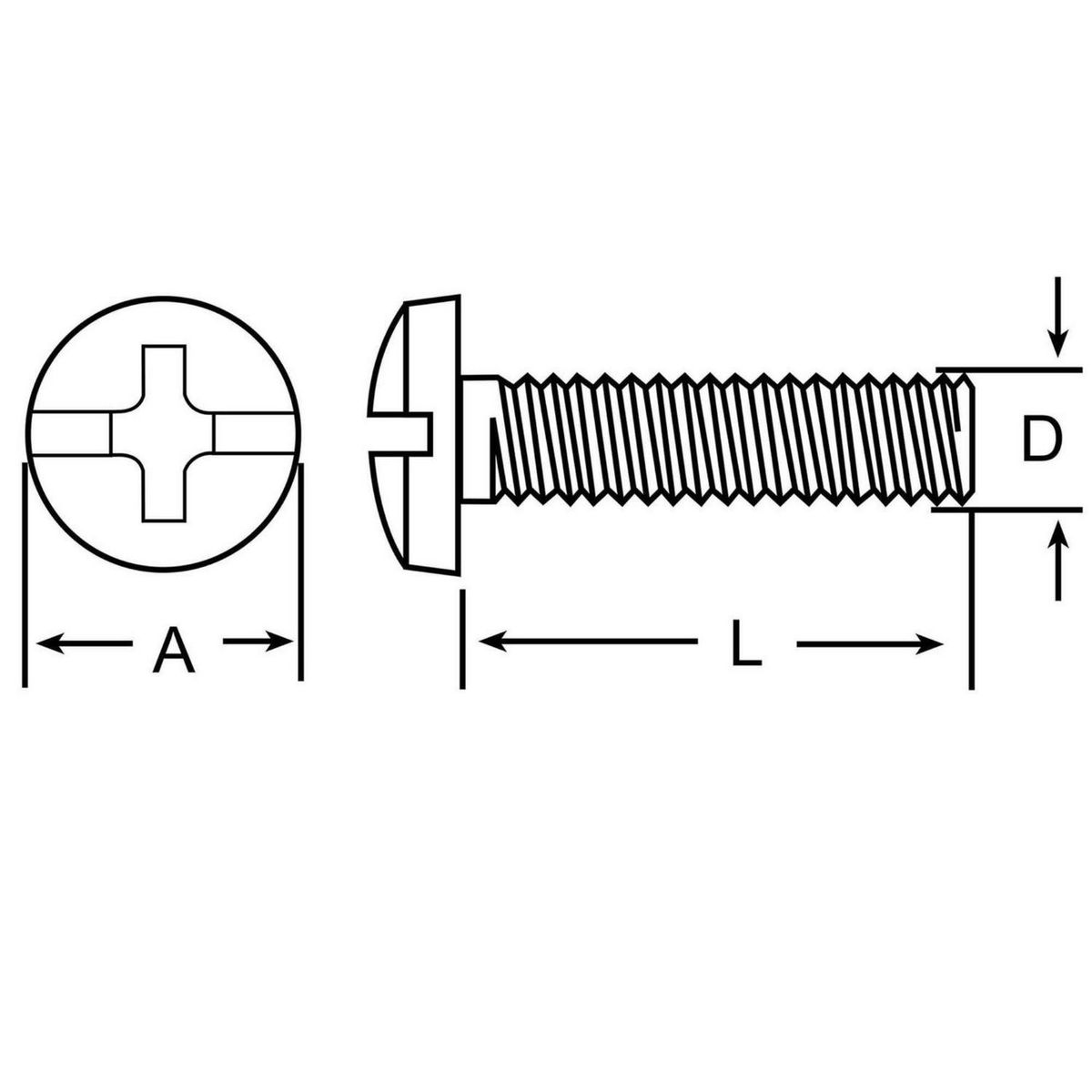 MAMUT - Perno Cabeza Pan M6-10x40 4 unid