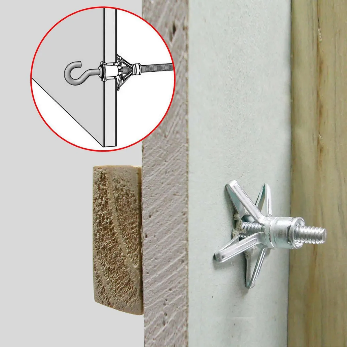 MAMUT - Anclaje Pared Hueca con Gancho Tipo C M5x45 mm. 2 unid.