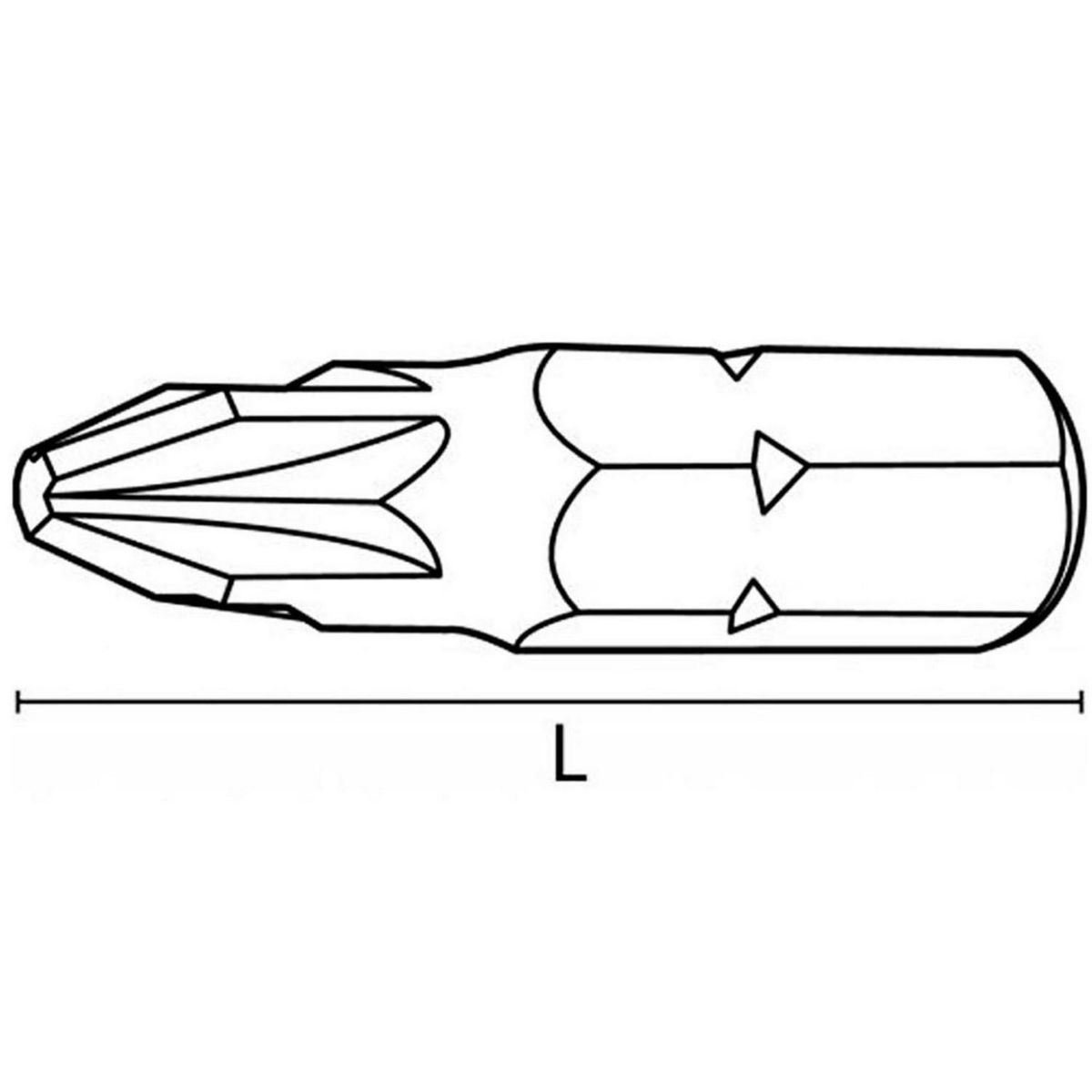 MAMUT - Punta Pozidrive N2x25 mm. 1 unid.