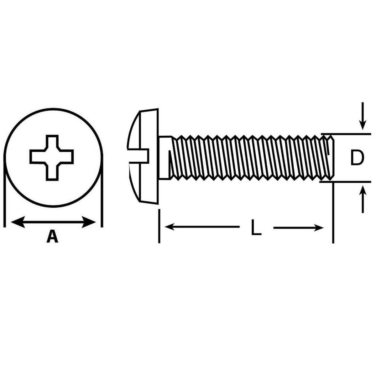 MAMUT - Perno Cabeza Pan Phillips de Nylon con Tuerca M5x20 mm 2 unid