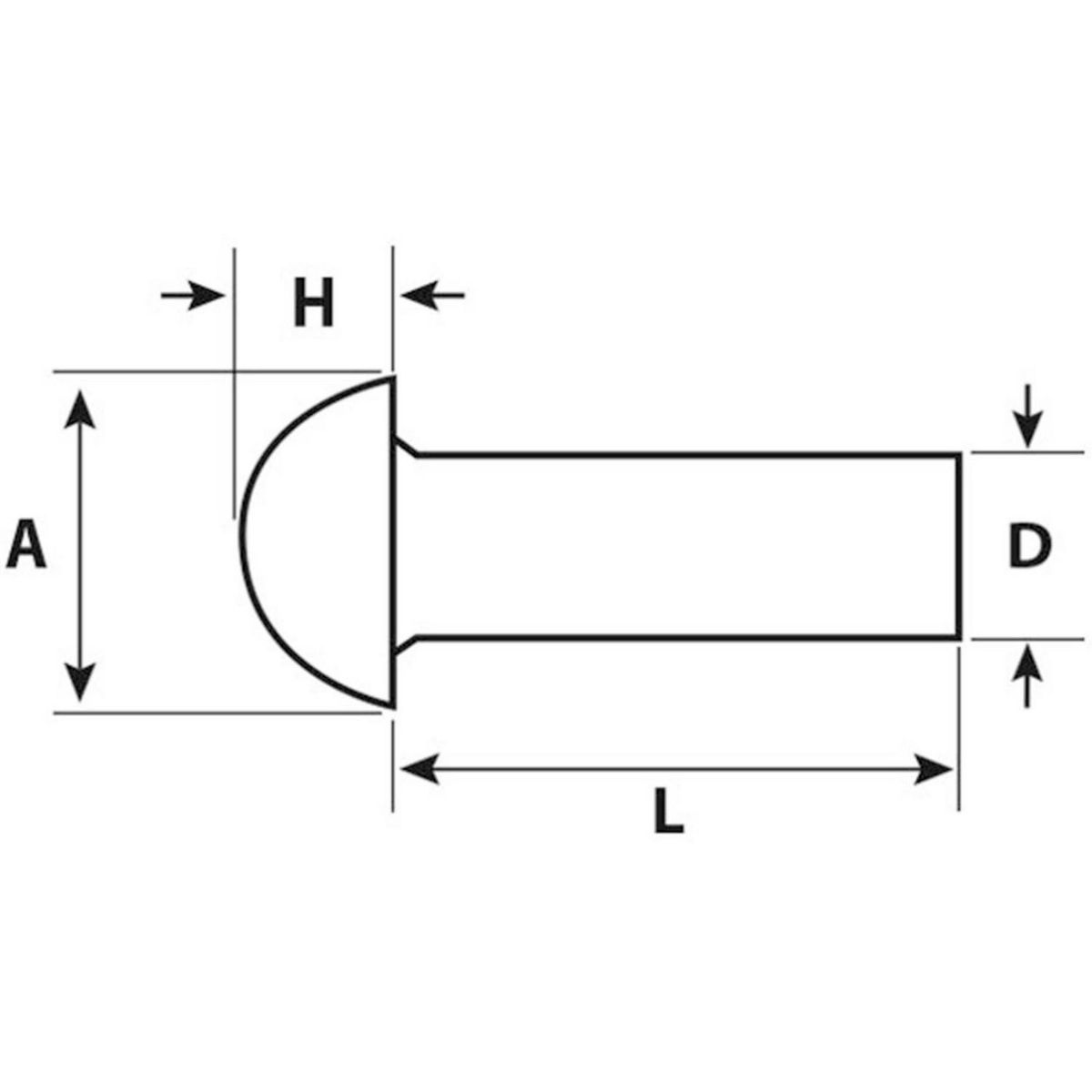 MAMUT - Remache Aluminio Cabeza Redonda M4.0x10 5 unid.