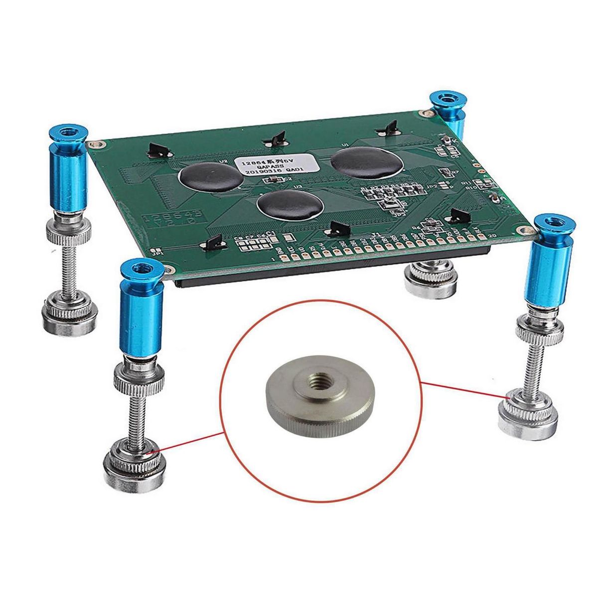 MAMUT - Tuerca Cilíndrica Ruleteada sin Cuello Inoxidable M8 2 unid.