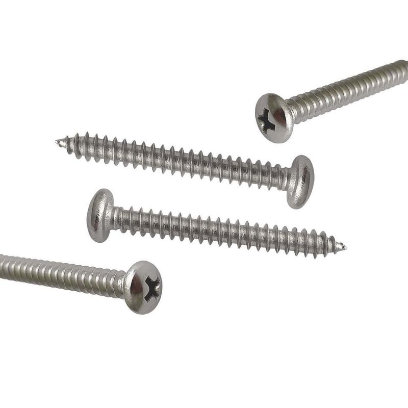 MAMUT - Tornillo Roscalata Cabeza Binding Phillips Inoxidable 8x2 1/2 4 unid.