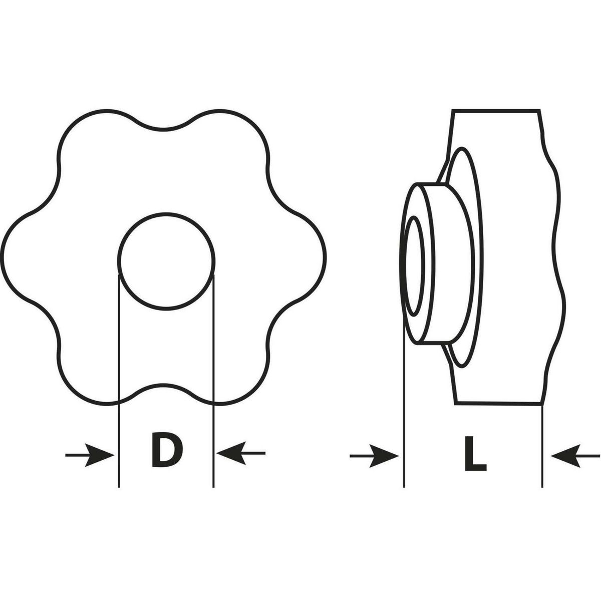 MAMUT - Tuerca Manilla Estrella M m8x26 1 unid.