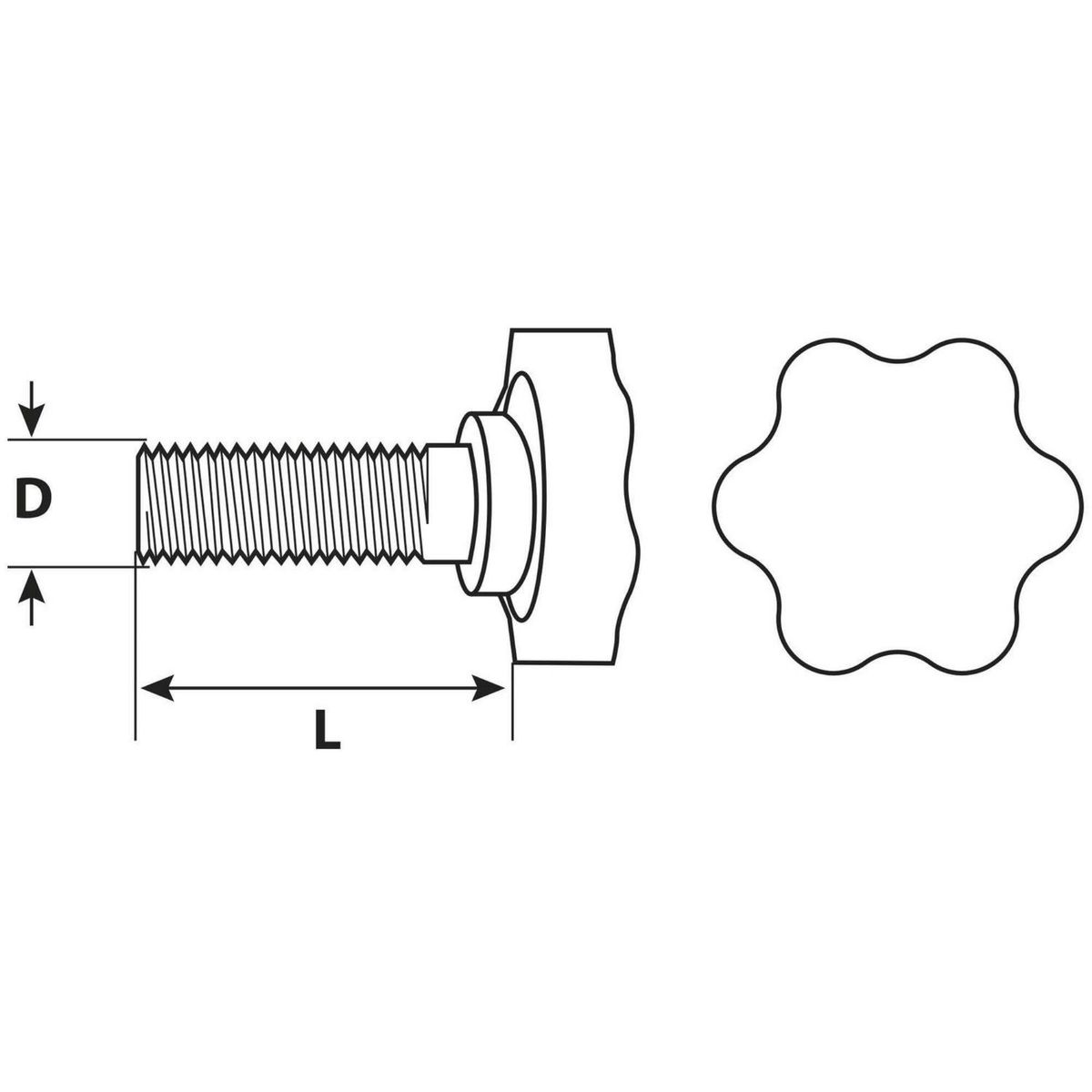 MAMUT - Perno Manilla Estrella M5x16 1 unid