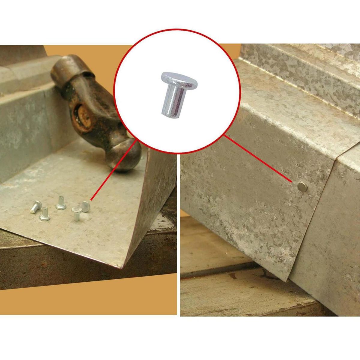 MAMUT - Remache Fierro Cabeza Plana M4.4x9.7 5 unid.