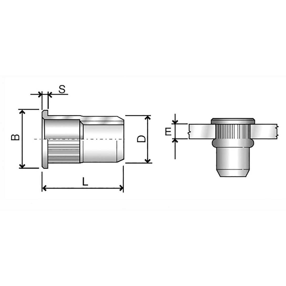 MAMUT - Tuerca Remachable M5-0.8x13.0 2 unid.