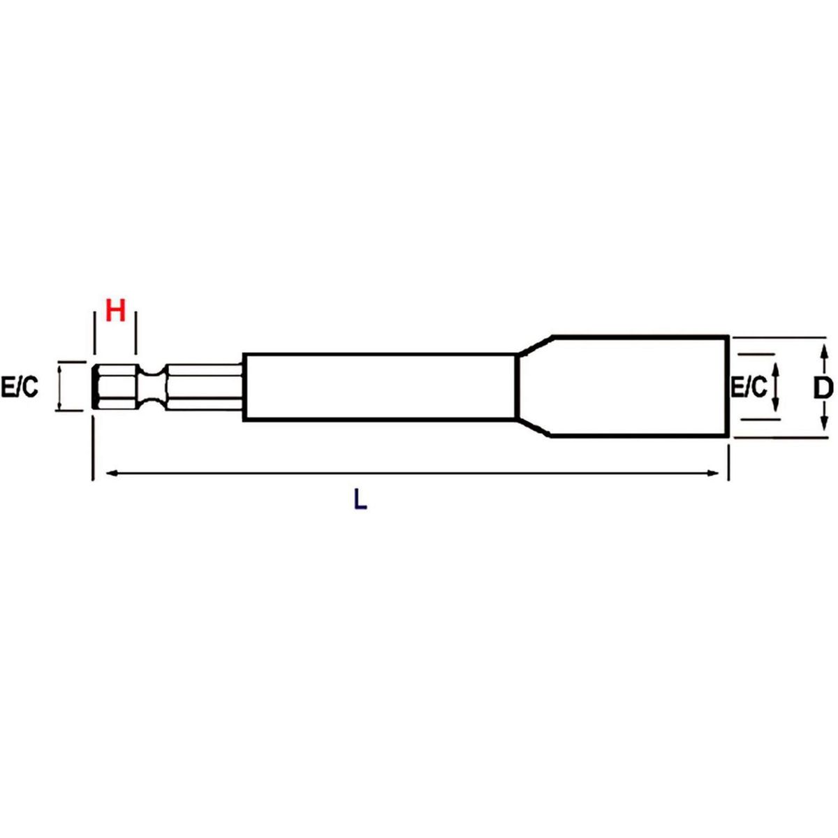 MAMUT - Dado Magnético Hexagonal 5/16x65 1 unid.